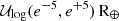 $ \mathcal{U}_{\mathrm{log}}(e^{-5},e^{+5})\,\mathrm{R}_{\oplus} $