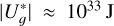 $\left| {U_g^*} \right| \approx {10^{33}}{\rm{J}}$
