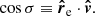 $$ \begin{aligned} \cos \sigma \equiv \boldsymbol{\hat{r}}_{\rm e} \cdot \boldsymbol{\hat{v}}. \end{aligned} $$