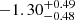 $ -1.30^{+0.49}_{-0.48} $