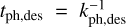 ${t_{{\rm{ph}},{\rm{des}}}} = k_{{\rm{ph}},{\rm{des}}}^{ - 1}$