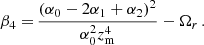 $$ \begin{aligned} \beta _4 =&\,\frac{\left(\alpha _0-2 \alpha _1+\alpha _2\right)^2}{\alpha _0^2 z_{\rm m}^4}-\Omega _r\,. \end{aligned} $$
