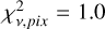 $\[\chi_{\nu, p i x}^{2}=1.0\]$