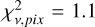 $\[\chi_{\nu, p i x}^{2}=1.1\]$