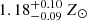 $ 1.18_{-0.09}^{+0.10}\,Z_\odot $