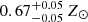 $ 0.67_{-0.05}^{+0.05}\,Z_\odot $