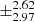 $ \pm^{\text{2.62}}_{\text{2.97}} $