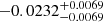 $ -0.0232^{+0.0069}_{-0.0069} $