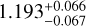 $\[1.193_{-0.067}^{+0.066}\]$
