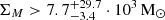 $ \Sigma_M > 7.7^{+29.7}_{-3.4}\cdot10^3\,\rm M_\odot $