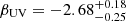 $ \beta_{\mathrm{UV}}=-2.68^{+0.18}_{-0.25} $