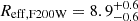 $ R_{\mathrm{eff,F200W}}=8.9^{+0.6}_{-0.6} $