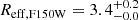 $ R_{\mathrm{eff,F150W}}=3.4^{+0.2}_{-0.0} $