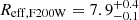 $ R_{\mathrm{eff,F200W}}=7.9^{+0.4}_{-0.1} $