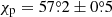 $ \chi_{\mathrm{p}}=57{{\overset{\circ}{.}}}2\pm0{{\overset{\circ}{.}}}5 $