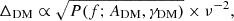 $$ \begin{aligned} \Delta _{\rm DM} \propto \sqrt{P(f; A_{\rm DM}, \gamma _{\rm DM})}\times \nu ^{-2},\end{aligned} $$
