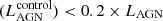 $ (L_{\mathrm{AGN}}^{\mathrm{control}}) < 0.2 \times L_{\mathrm{AGN}} $