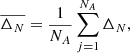 $$ \begin{aligned} \overline{\Delta _N} = \frac{1}{N_A}\sum _{j=1}^{N_A} \Delta _{N}, \end{aligned} $$
