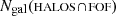 $ N_{\mathrm{gal}}( {\scriptstyle\mathrm{HALOS \,\cap\, FOF}} ) $