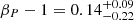 $ \beta_P - 1 = 0.14^{+0.09}_{-0.22} $