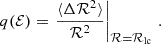 $$ \begin{aligned} q ( \mathcal{E} ) = \left.\frac{\langle \Delta \mathcal{R} ^2 \rangle }{\mathcal{R} ^2}\right|_{\mathcal{R} = \mathcal{R} _{\rm lc}} \, . \end{aligned} $$