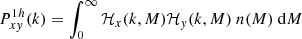$$ \begin{aligned} P^{1h}_{xy}(k) = \int _0^{\infty } \mathcal{H} _x(k,M) \mathcal{H} _y(k,M) \ n(M) \ \mathrm{d} M \end{aligned} $$