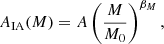 $$ \begin{aligned} A_{\rm IA}(M) = A \left( \frac{M}{M_0} \right)^{\beta _M} , \end{aligned} $$
