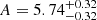 $ A = 5.74^{+0.32}_{-0.32} $