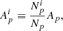$$ \begin{aligned} A_p^{i} \equiv \frac{N_p^{i}}{N_p} A_{p}, \end{aligned} $$