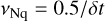 ${v_{{\rm{Nq}}}} = 0.5/\delta t$