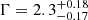 $ \Gamma=2.3^{+0.18}_{-0.17} $