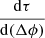 $ \frac{\mathrm{d} \tau }{\mathrm{d} (\Delta \phi )} $