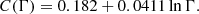$$ \begin{aligned} C(\Gamma )&=0.182+0.0411\ln {\Gamma }. \end{aligned} $$