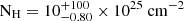 $ \mathrm{N_H}= 10^{+100}_{-0.80}\times 10^{25}~\mathrm{cm}^{-2} $