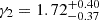 $ \gamma_2=1.72^{+0.40}_{-0.37} $