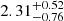 $ 2.31_{-0.76}^{+0.52} $