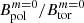 $ B^{m=0}_{\mathrm{pol}}/B^{m=0}_{\mathrm{tor}} $