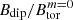 $ B_{\mathrm{dip}}/B^{m=0}_{\mathrm{tor}} $