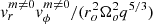 $ v_r^{m\neq 0}v_{\phi}^{m\neq 0}/(r_o^2\Omega_o^2q^{5/3}) $