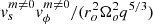 $ v_s^{m\neq 0}v_{\phi}^{m\neq 0}/(r_o^2\Omega_o^2q^{5/3}) $