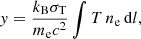 $$ \begin{aligned} y=\frac{k_{\rm B}\sigma _{\rm T}}{m_{\rm e} c^2}\int {T \,n_{\rm e}\,\mathrm{d}l}, \end{aligned} $$