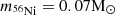 $ m_\mathrm{^{56}Ni}=0.07\mathrm{M}_{\odot} $