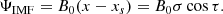 $$ \begin{aligned} \Psi _{\rm IMF}=B_0 (x-x_s) = B_0 \sigma \cos \tau . \end{aligned} $$