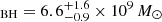 $ _{\mathrm{BH}}=6.6_{-0.9}^{+1.6} \times 10^9\,M_\odot $