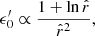 $$ \begin{aligned} \epsilon ^{\prime }_0\propto \frac{1+\ln \hat{r}}{\hat{r}^2}, \end{aligned} $$