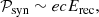 $$ \begin{aligned} \mathcal{P} _{\rm syn}\sim e c E_{\rm rec}, \end{aligned} $$