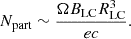 $$ \begin{aligned} N_{\rm part}\sim \frac{\Omega B_{\rm LC} R^3_{\rm LC}}{ec}. \end{aligned} $$