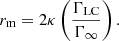 $$ \begin{aligned} r_{\rm m} = 2\kappa \left(\frac{\Gamma _{\rm LC}}{\Gamma _{\infty }}\right). \end{aligned} $$