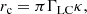 $$ \begin{aligned} r_{\rm c}=\pi \Gamma _{\rm LC}\kappa , \end{aligned} $$