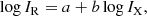 $$ \begin{aligned} \log {I_{\rm R}} = a + b \log {I_{\rm X}}, \end{aligned} $$